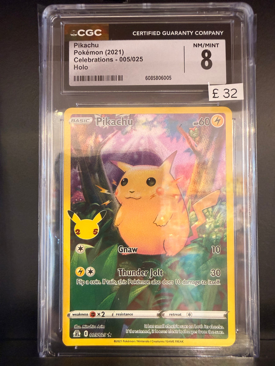 POKÉMON TCG - Pikachu Uncommon Holo Radiant Collection - RC7/RC25 - CGA Graded 8.5