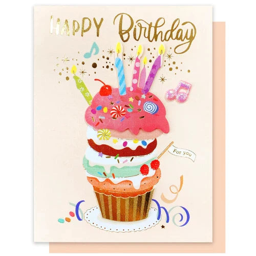 Handmade MINI Birthday Card - Cake - Giftbox Brighton Limited