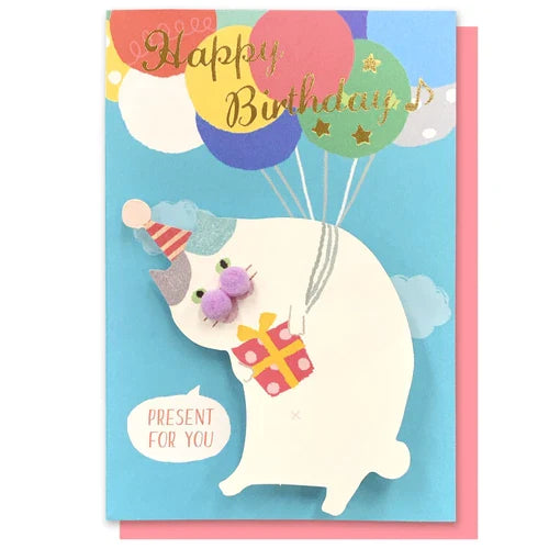 Birthday Card - Ballon & Cat - Giftbox Brighton Limited