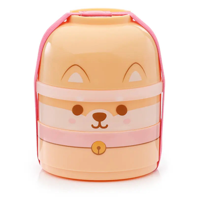 Maneki Neko Lucky Cat Stacked Round Bento Lunch Box